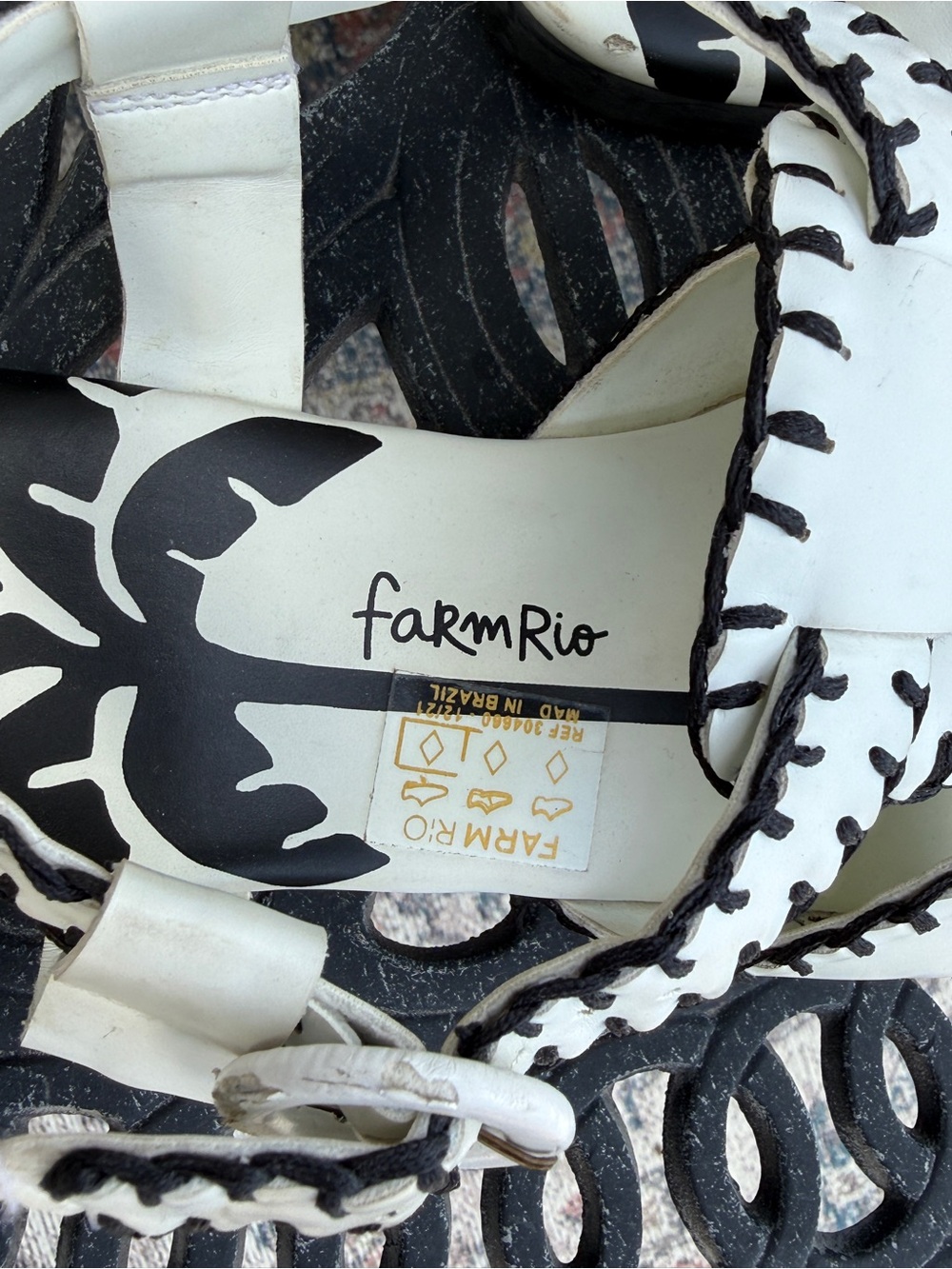 FARM RIO Whipstitch Palm Tree Sandals size 9 - Picture 3 of 9